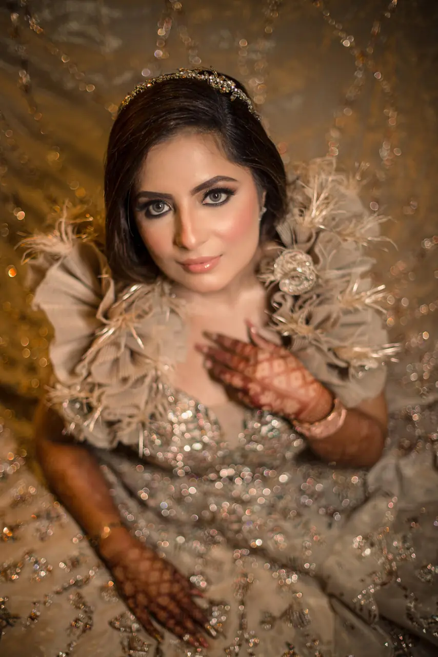 Bridal portrait in warm light