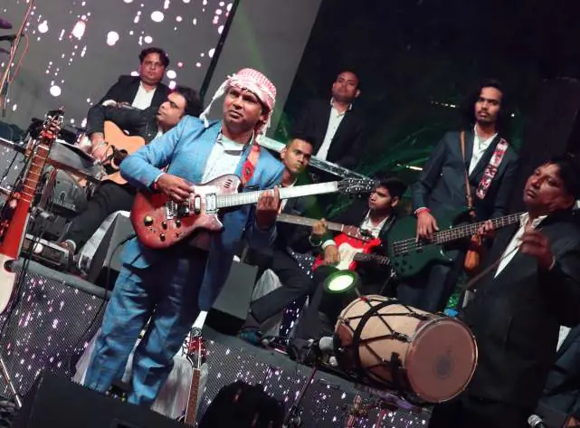 Live band performing at a wedding